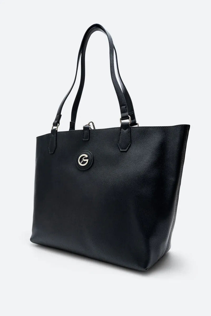 Teodosia Reversible Black Small Shopping Bag
