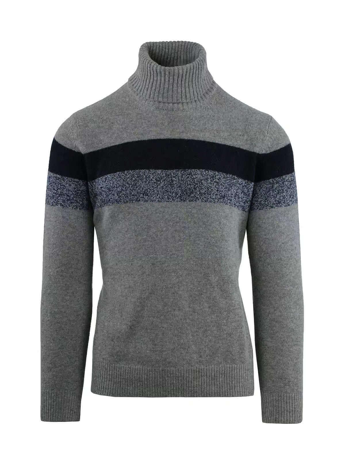 TURTLENECK WITH PLACED STRIPES