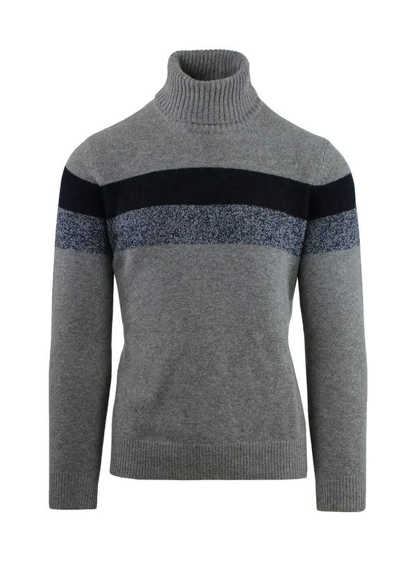 TURTLENECK WITH PLACED STRIPES
