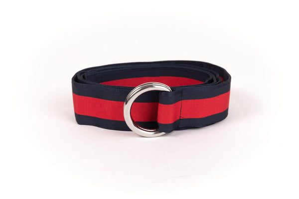 Blue and red fabric belt