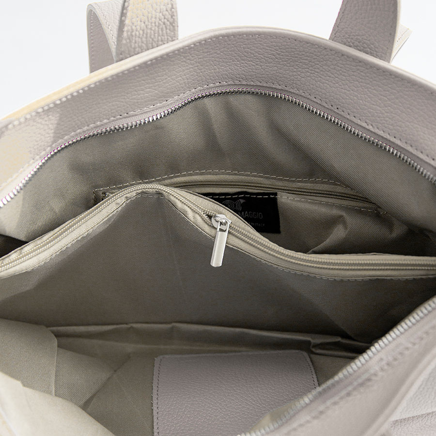 CORA - double handle shopping bag in milk leather