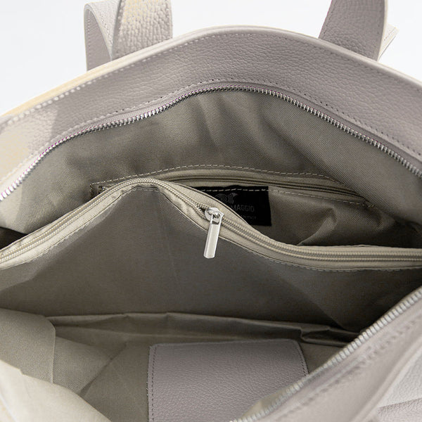CORA - double handle shopping bag in milk leather
