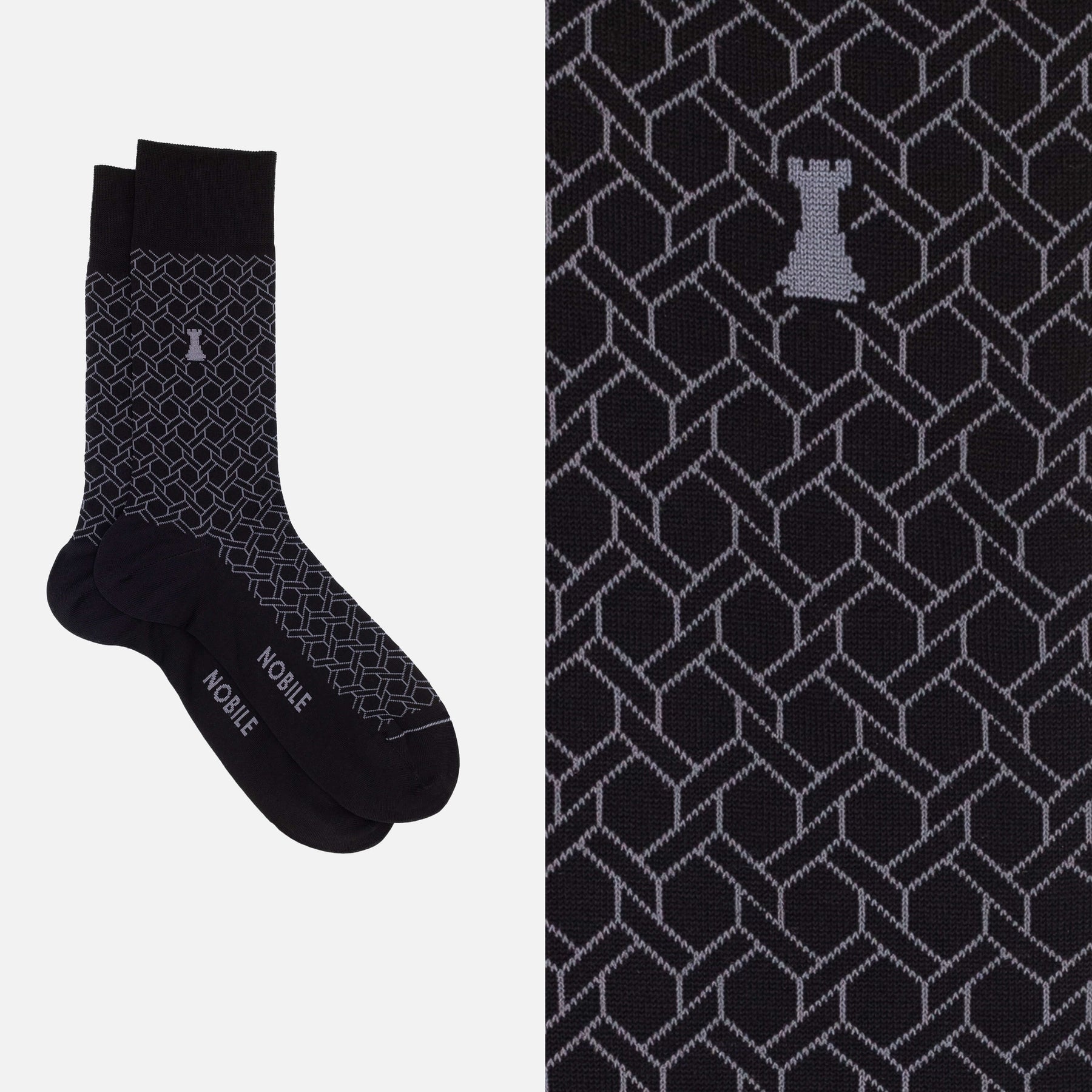 Noble Evening Box of 6 Short Socks - Polka Dots, Ribbed, Solid Color &amp; Pattern