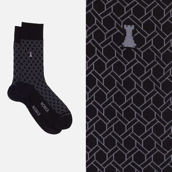 Noble Evening Box of 6 Short Socks - Polka Dots, Ribbed, Solid Color &amp; Pattern