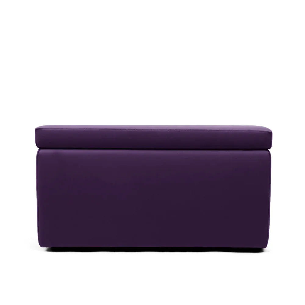 PANDORA 84 ECO SWING, Rectangular Pouf Container Bench in Eco-leather with Wheels 84x42 h42
