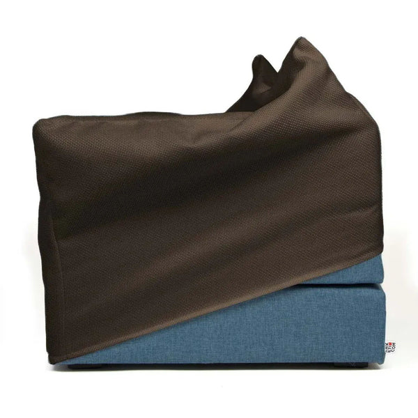 TOUF BLUE, Blue Base Pouf Bed and Pouf Cover 70x63