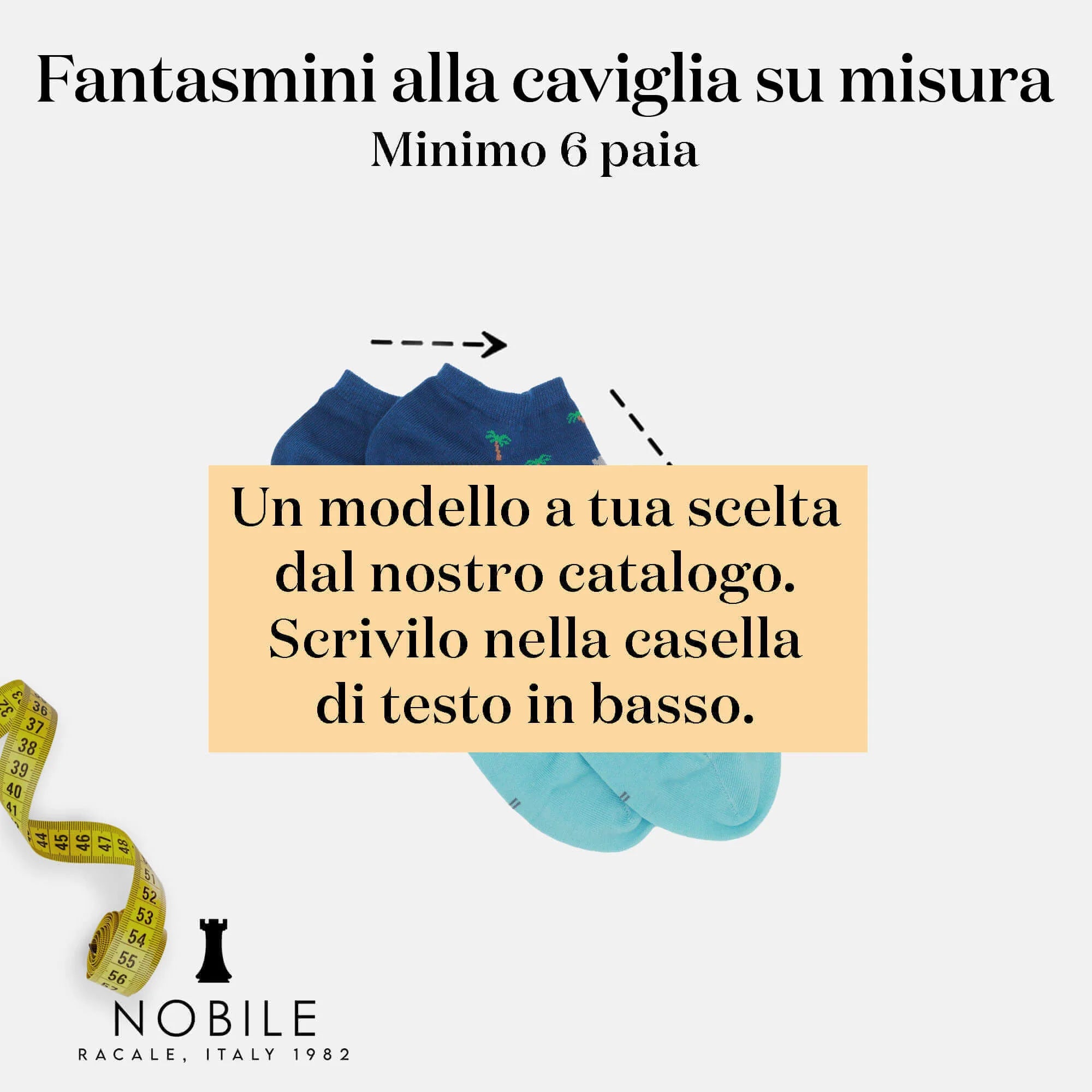 Taglia su misura - Fantasmini alla caviglia in cotone Makò (da 6 paia in su)