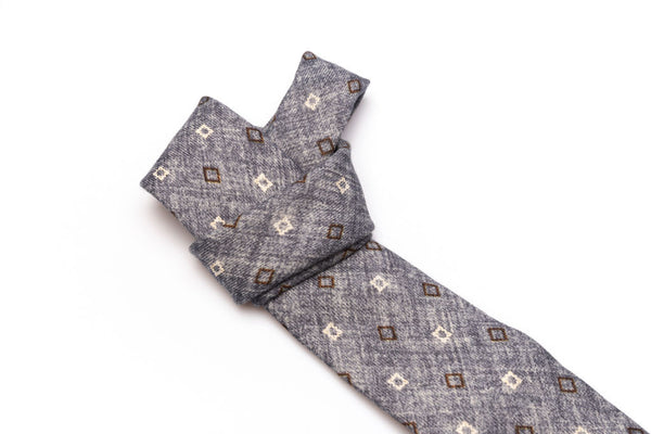 Grey pure wool tie
