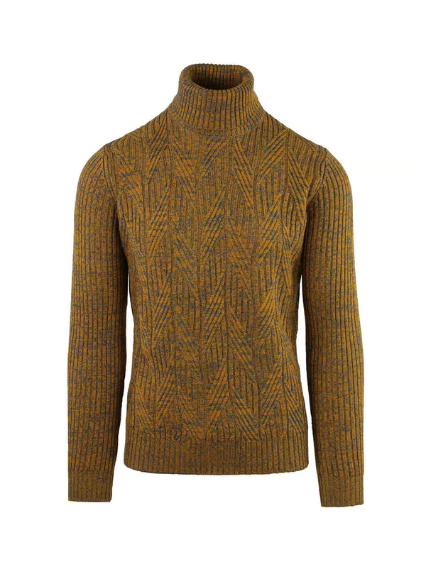 STACKED RIBBED TURTLENECK