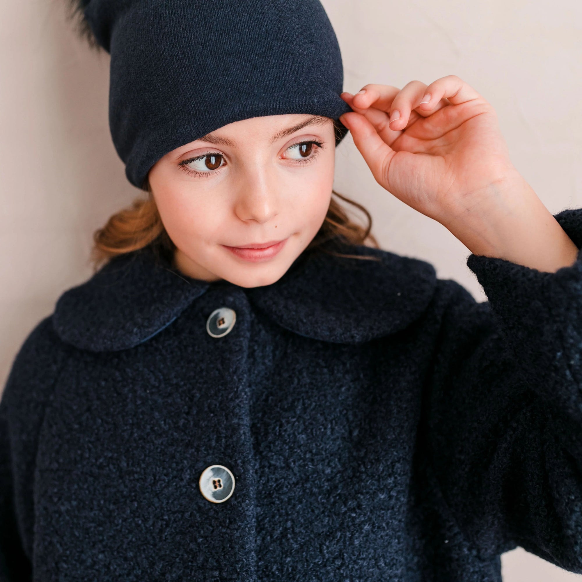BLUE OVER COAT COLLAR DETAIL