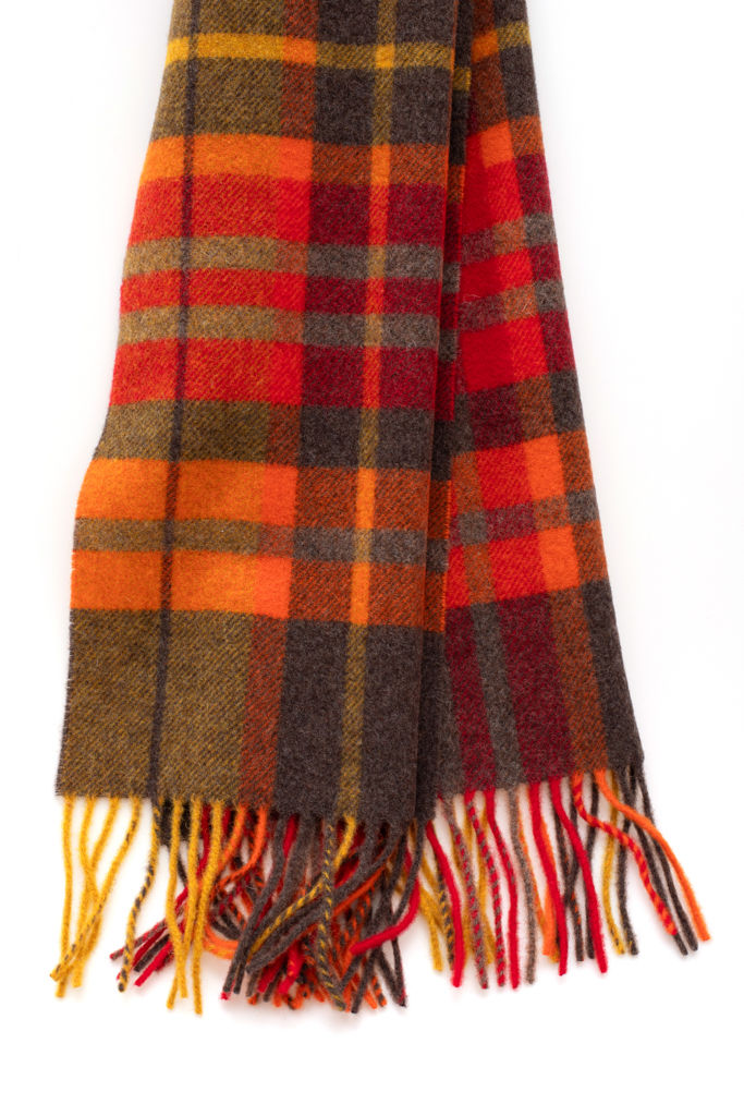 Pure wool fringed scarf