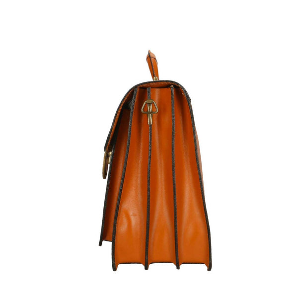 Men's Leather Business Bag, Briefcase, 24 Hour Office Document Holder - 39x30x18 cm - 7008 