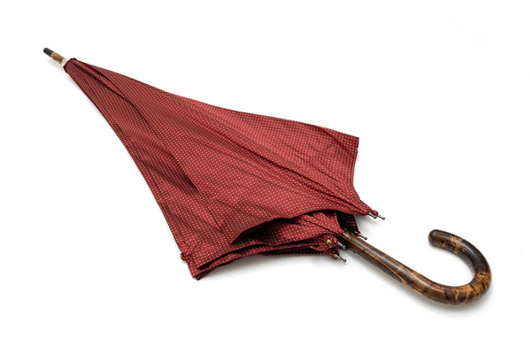 Mario Talarico red polka dot hickory wood umbrella