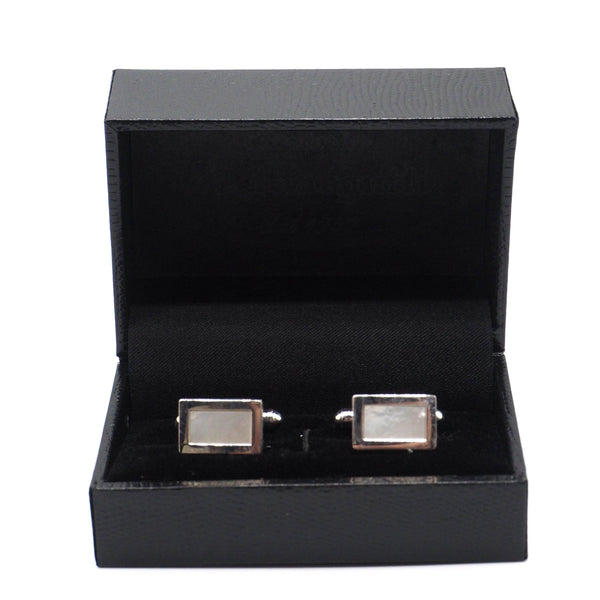 Rectangular mother of pearl cufflinks