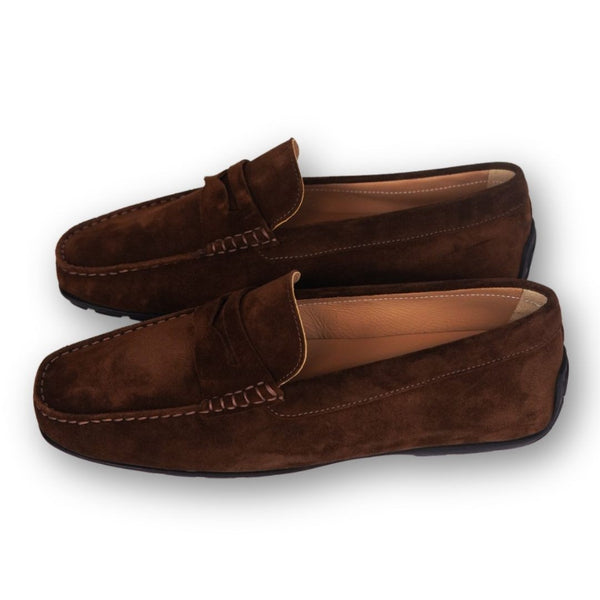 MastroDomenico Men's Handmade Moccasins - Dravite Brown
