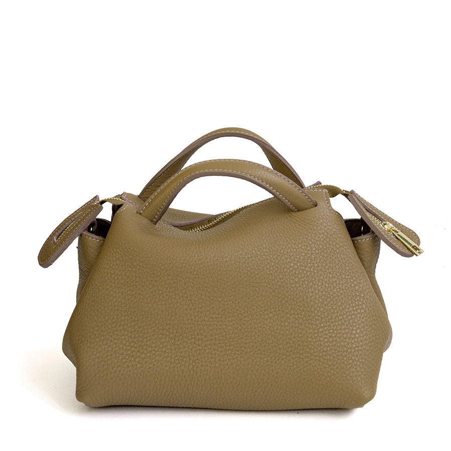 EMMA - Bauletto in pelle khaki