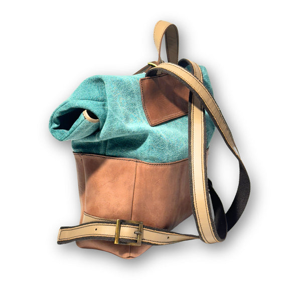 MastroDomenico Leather and Fabric Backpack - Picasso