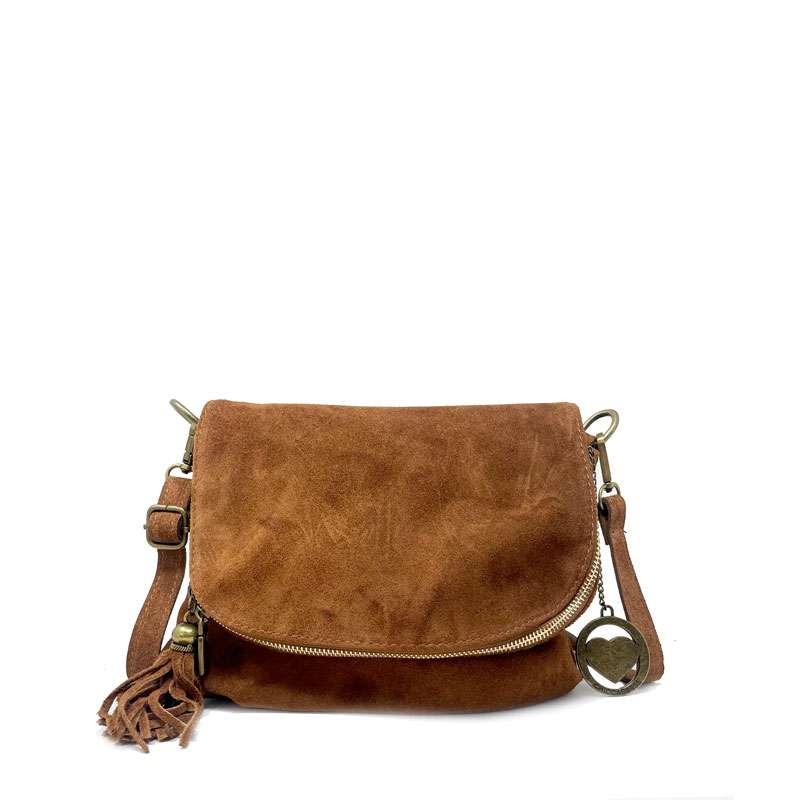 Women's Suede Leather Shoulder Clutch Bag - 80057. 