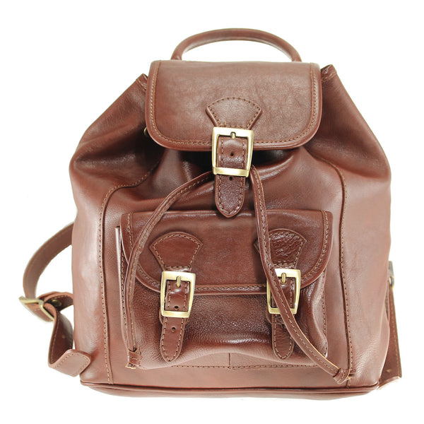 Unisex Leather Backpack Made in Italy - 27x30x13 Cm - 9126 
