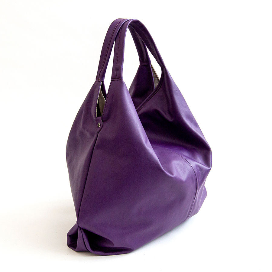 ELSA - Sacca maxi in pelle nappa viola