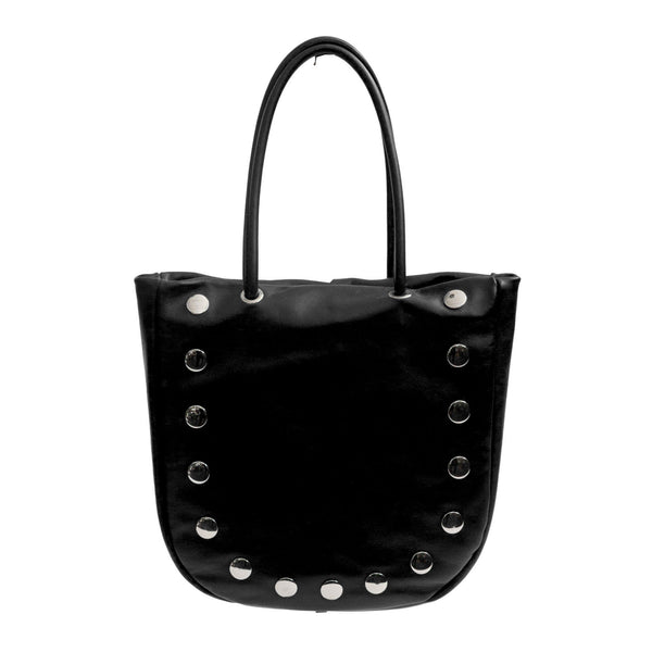 JILLY - Shopping in pelle nappa nero