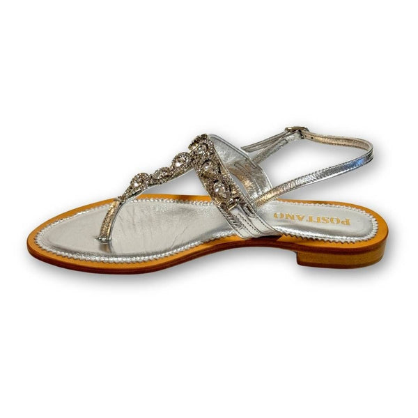 MastroDomenico Women's Handmade Sandals - Marble Silver 