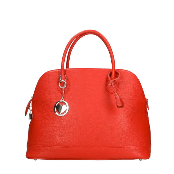 Women's Leather Handbag with Pendant - Torino 80028 