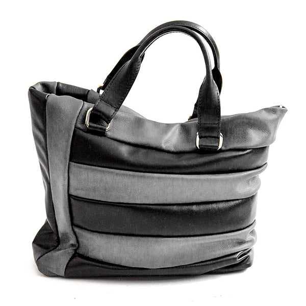 TESSA TOTE - grey quilted nappa leather bag