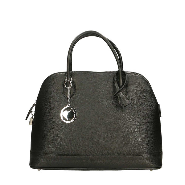 Women's Leather Handbag with Pendant - Torino 80028 
