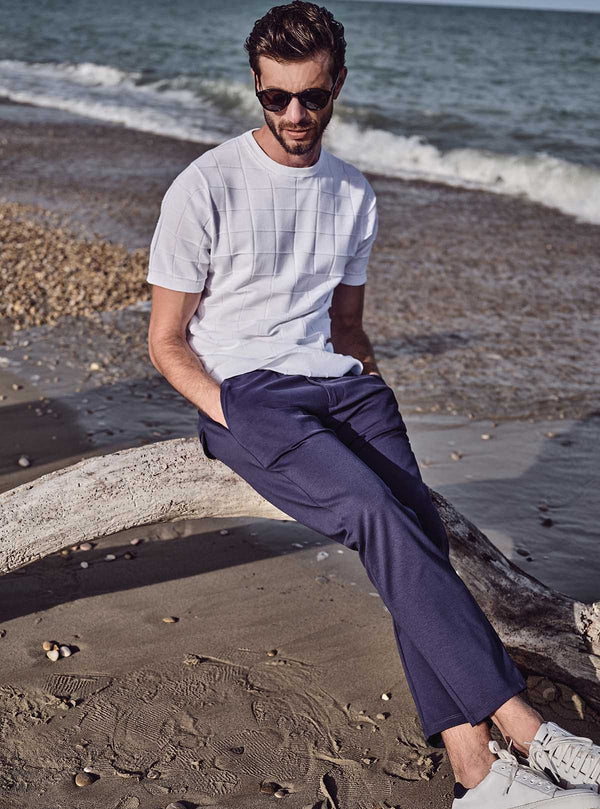 DRAWSTRING TROUSERS IN MILAN STITCH