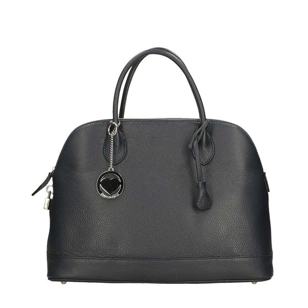 Women's Leather Handbag with Pendant - Torino 80028 
