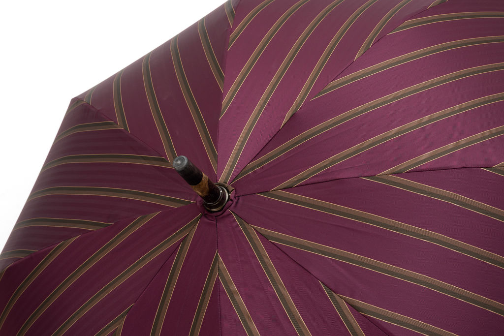 Mario Talarico purple striped chestnut wood umbrella