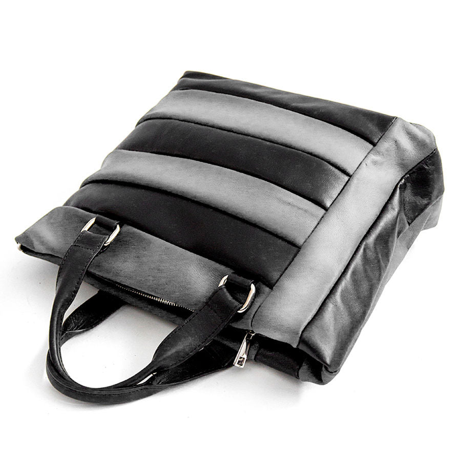 TESSA TOTE - grey quilted nappa leather bag