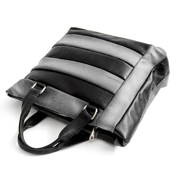TESSA TOTE - grey quilted nappa leather bag