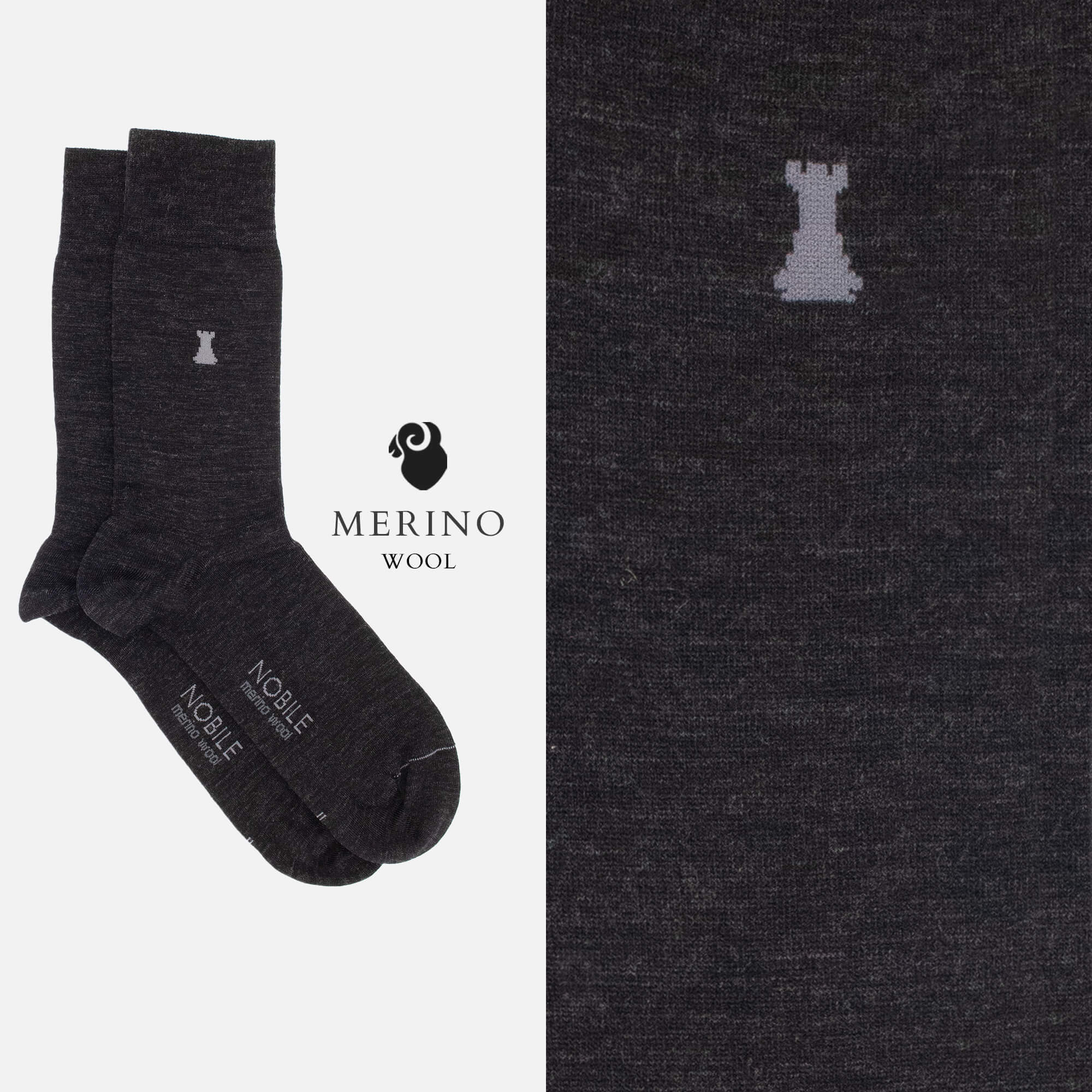 Merino Basic - Box da 6 calze corte in lana Merino tinta unita