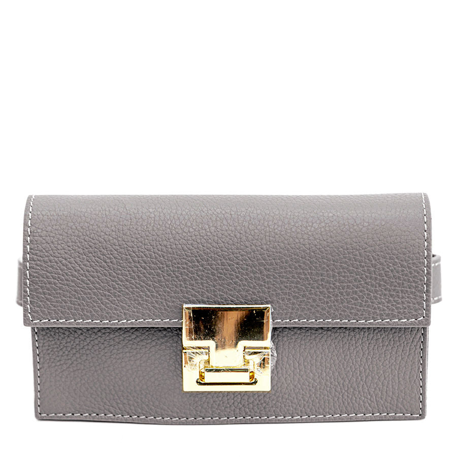 CAROL - marsupio grigio con chiusura oro
