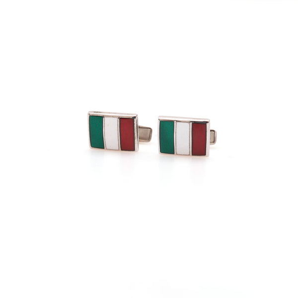 Tricolor silver cufflinks