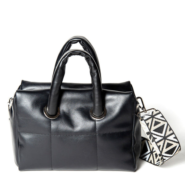 GIOY BIG - Tote bag in nappa trapuntata nera