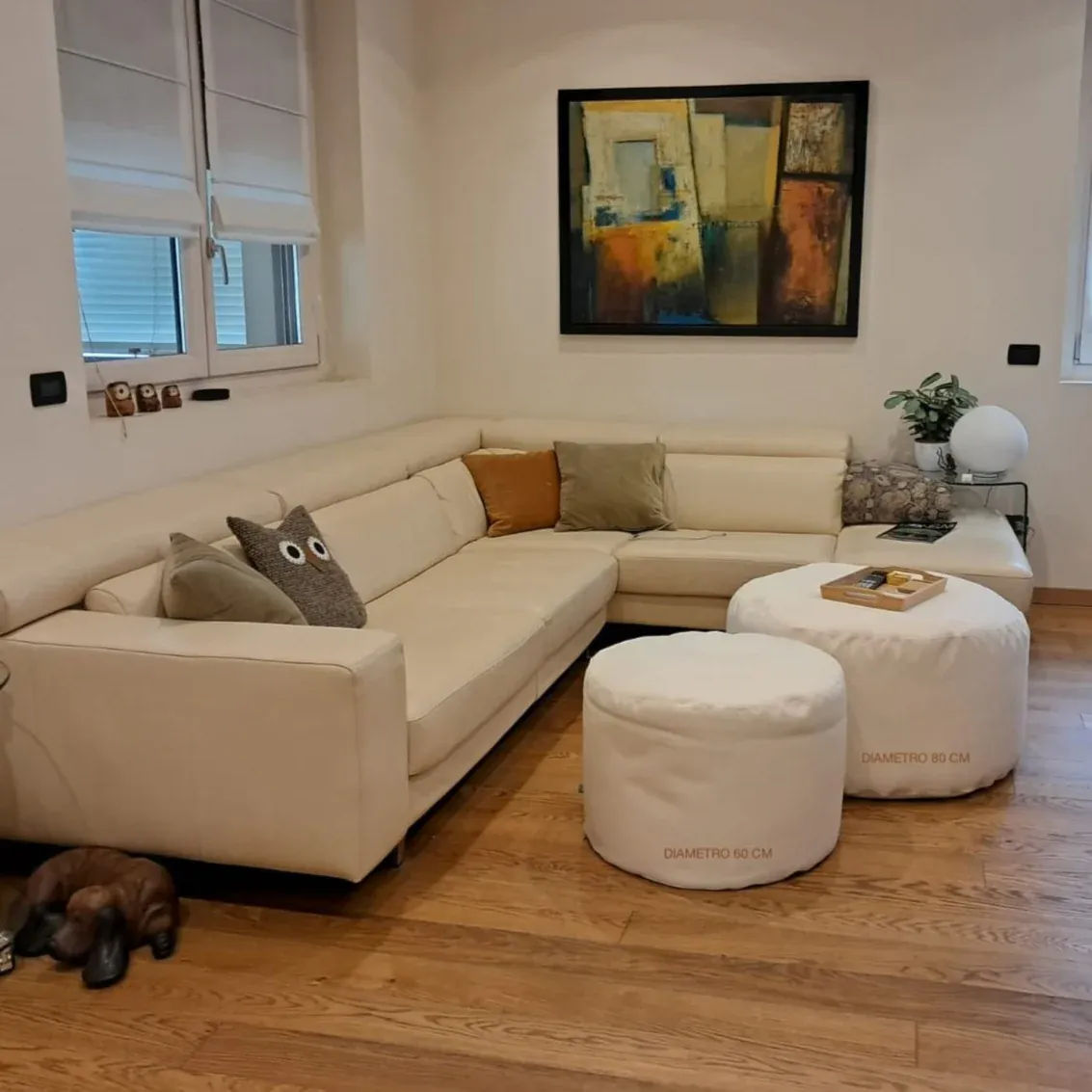 SOFT CHILL 60, Round Bean Bag in Removable Cotton 60 x h42