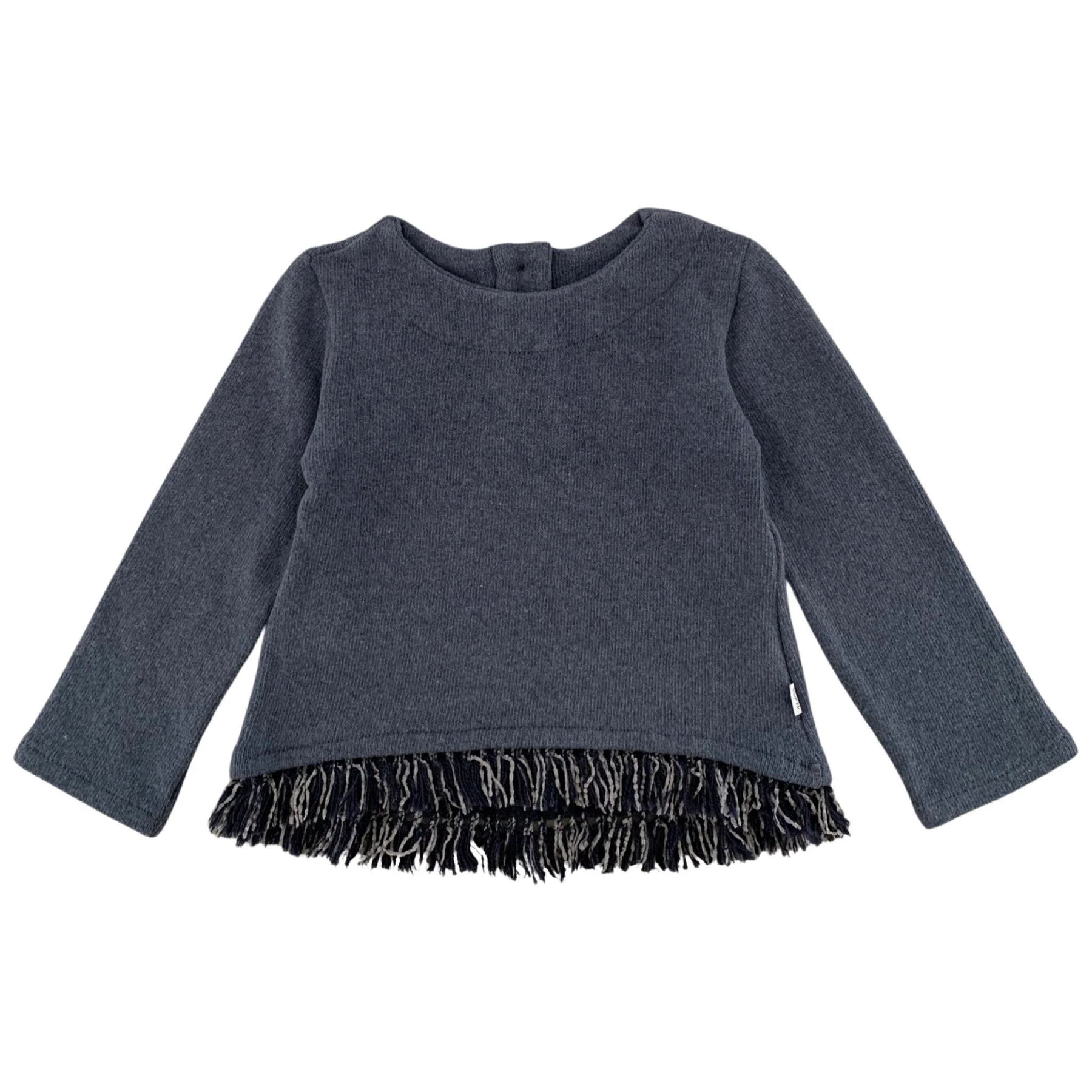 MAGLIA IN CALDO COTONE DETTAGLIO FRANGE