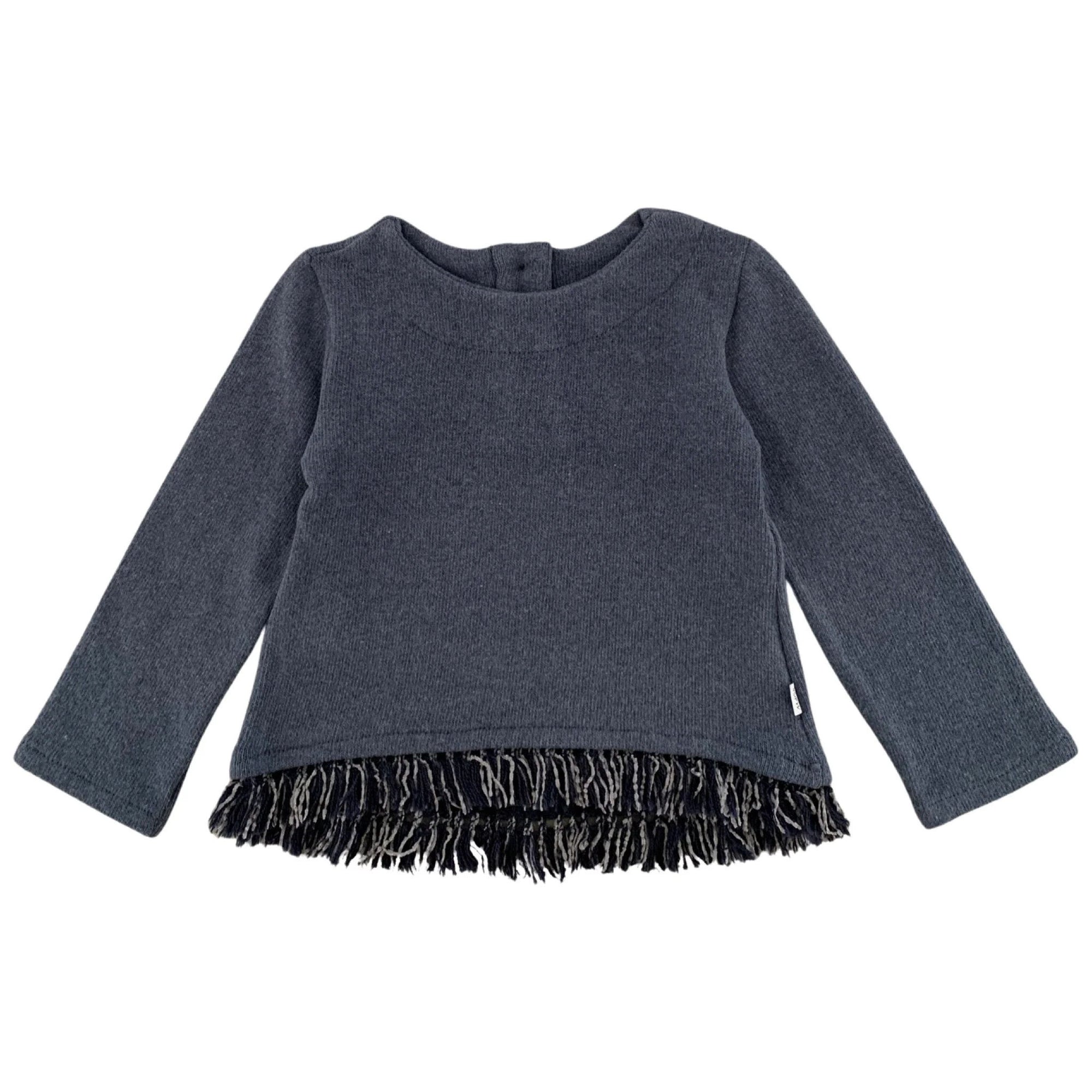 MAGLIA IN CALDO COTONE DETTAGLIO FRANGE