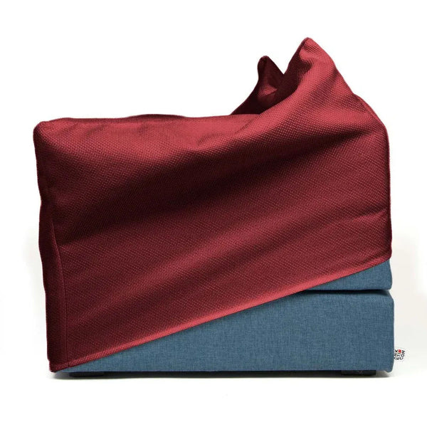 TOUF BLUE, Blue Base Pouf Bed and Pouf Cover 70x63