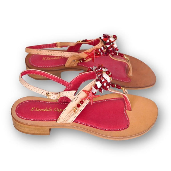 Sandali Artigianali da Donna MastroDomenico - Corallo