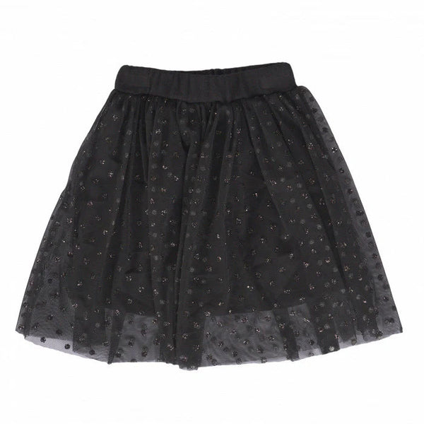 GONNA TULLE POIS GLITTER NERA