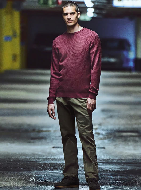 COTTON GABARDINE CHINO TROUSERS