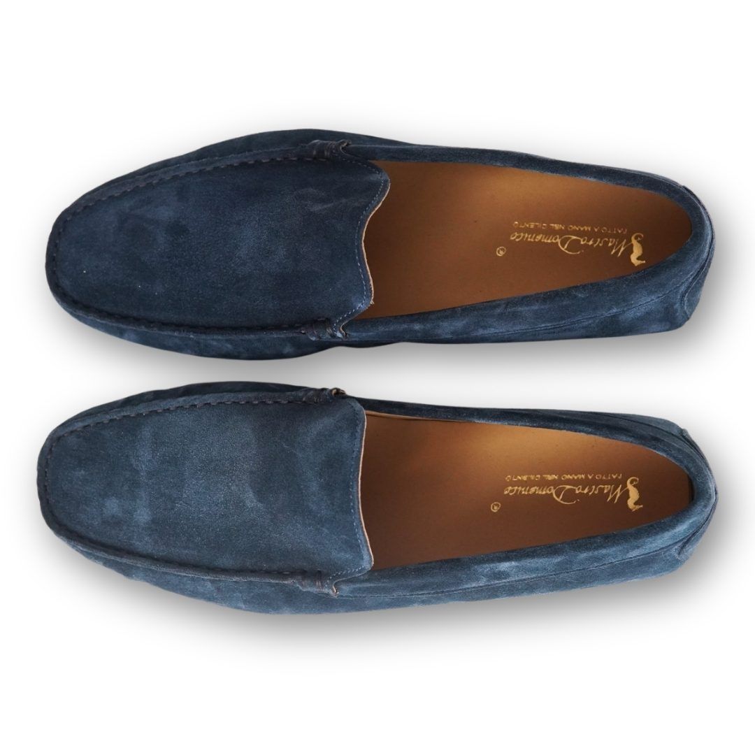 MastroDomenico Men's Handmade Moccasins - Sapphire Midnight Blue