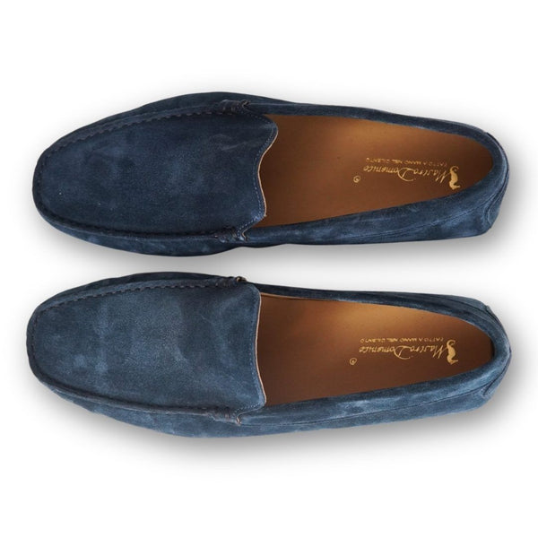 MastroDomenico Men's Handmade Moccasins - Sapphire Midnight Blue