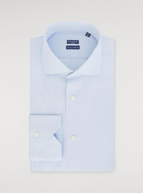 Camicia in cotone micro quadretto