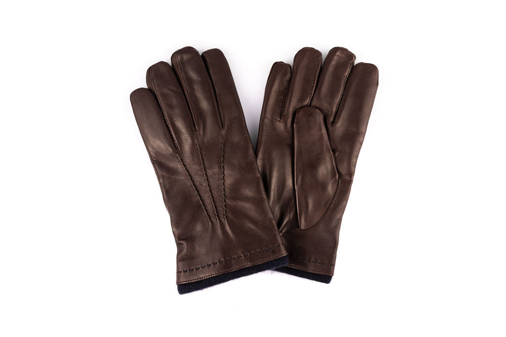 Chocolate colored leather gloves