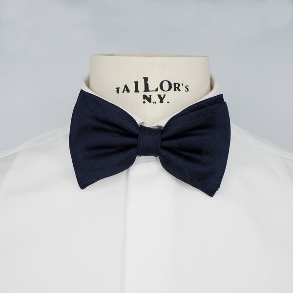 Blue embroidered bow tie